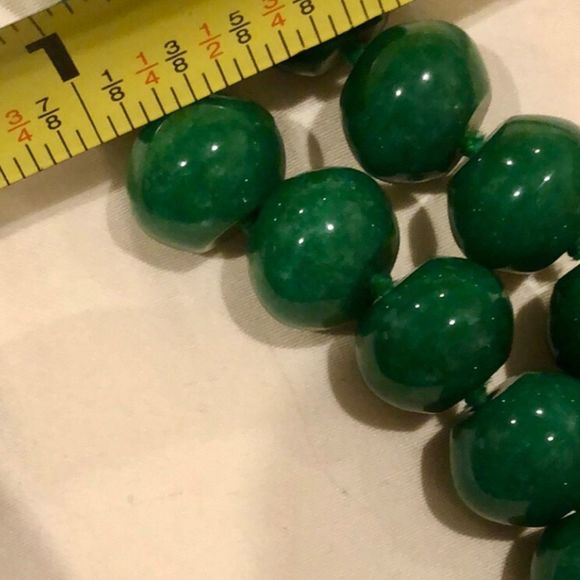 Vintage Sterling Silver Aventurine Natural Stone Necklace - Picture 6 of 13